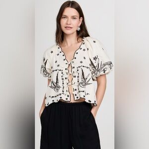 SEA NY Kingsley Embroidery Cotton Blouse size XS. BNWT